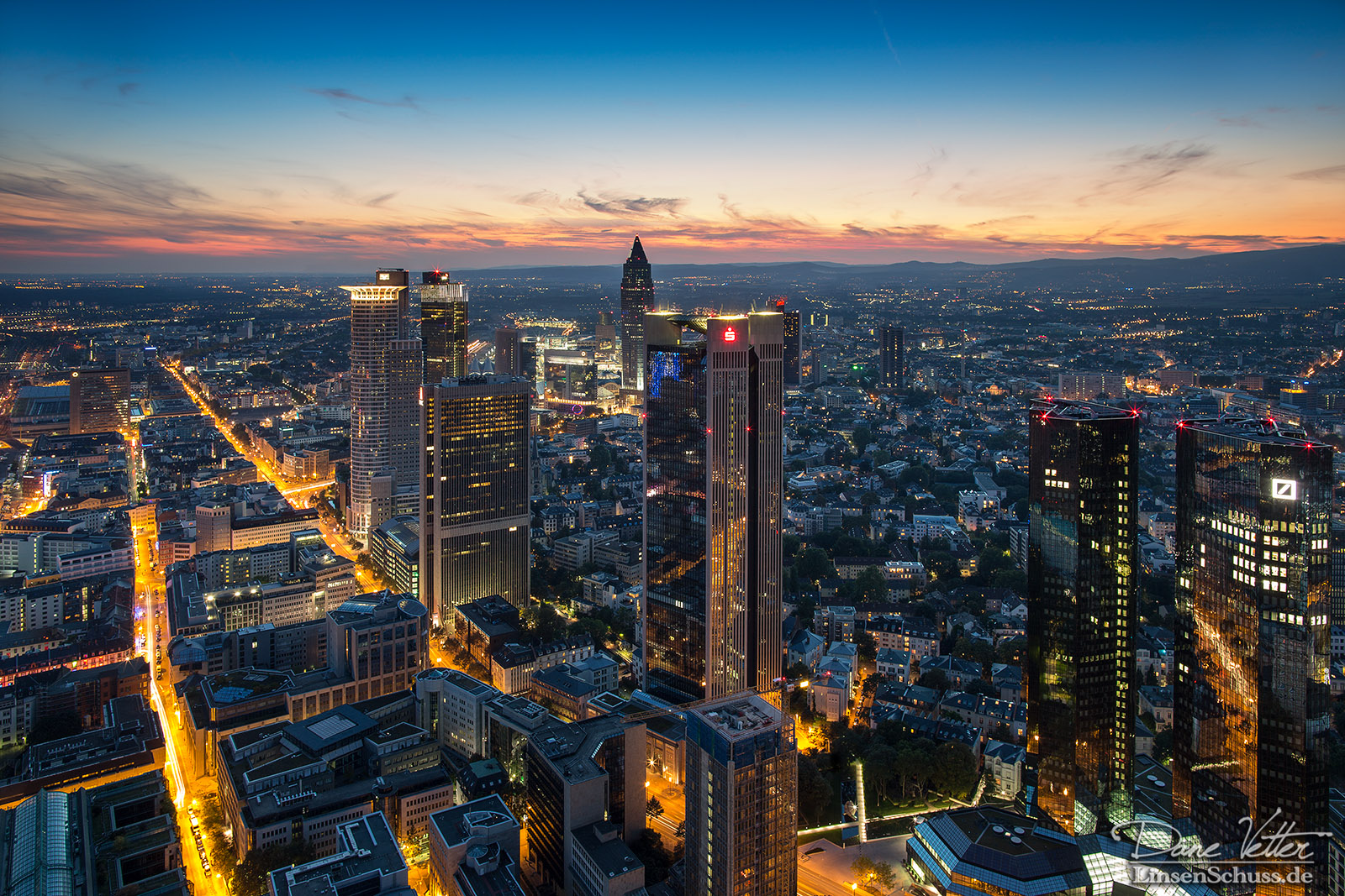 Frankfurt bei Sonnenuntergang